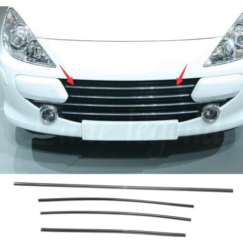 Car-covers case For Peugeot 307 High quality ABS Chrome Front Grille Around Trim Racing Grills Trim Car styling