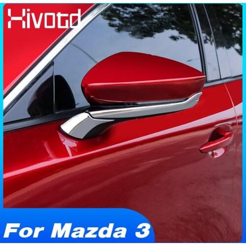 For Mazda 3 2019 2020 2021 Accessories Side Door Rear View Mirror Covers Frame Strip Decoration Trim Exterior Modification Parts