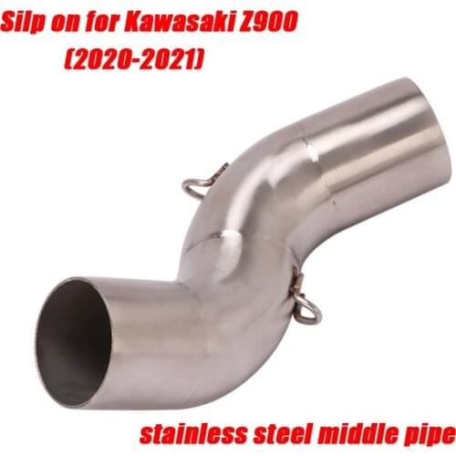For kawasaki z900 2020 2021 Motorcycle Stainless Steel Replace Middle Link Pipe Connect 51mm Tail Exhaust Silencer System