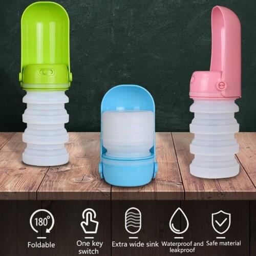 Dog Travel Water Bottle Pet Folding Outdoor Cup Multifunction Portable Food Grade Leak Proof Puppy Drinking Bottle