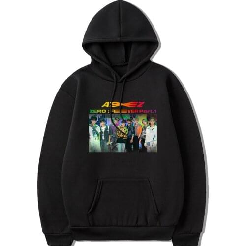 2021 Kpop ATEEZ Comeback Concert Zero Fever Part 1 Same Printing Hoodies Unisex Fleece Pullover Sweatshirt Graphic Hoodies