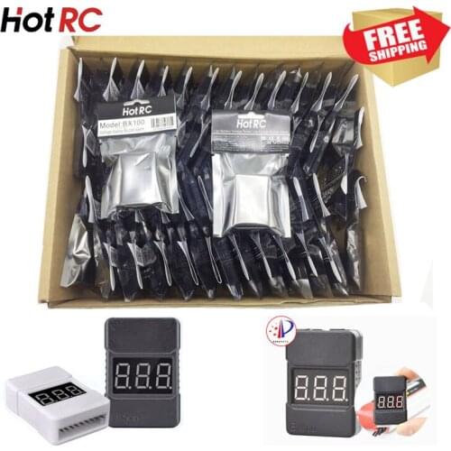 50pcs HOTRC Low Voltage Meter Tester BX100 High Accuracy 0.01V 2 In1 RC Lipo Battery Led 1S-8S Buzzer Alarm