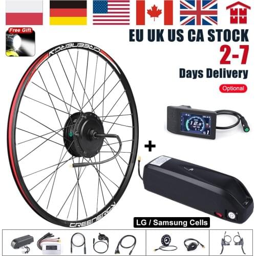 Bafang 48V 500W Electric Bike Gear Brushless Hub Motor Rear Wheel Conversion Kit with 12Ah e Bicycle Battery Built Samsung Cell