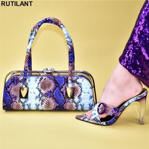 New Arrival African Matching Shoes and Bags Italian In Women Shoes and Bag Set African Sets 2019 Shoes for Summer Women Party