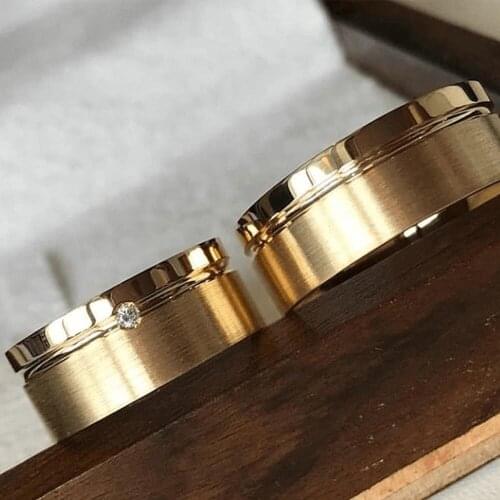 SILVERFONI 925 Sterling Real Silver Wedding Rings Set For Men And Women Jewelry Hand Made Anniversary Gift New Season Gold Plate