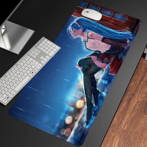 XXL Music Girl Beautiful Pattern Desk Mouse Pad Anime Mouse Mats HD Print Computer Gamer Locking Edge Non-slip Rubber Gaming