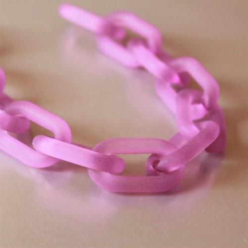 3feet Matte Purple Acrylic Chunky Chain, Translucent Open Plastic Necklace Chain,Open Link,Size 28mmx18mm Freee Shipping