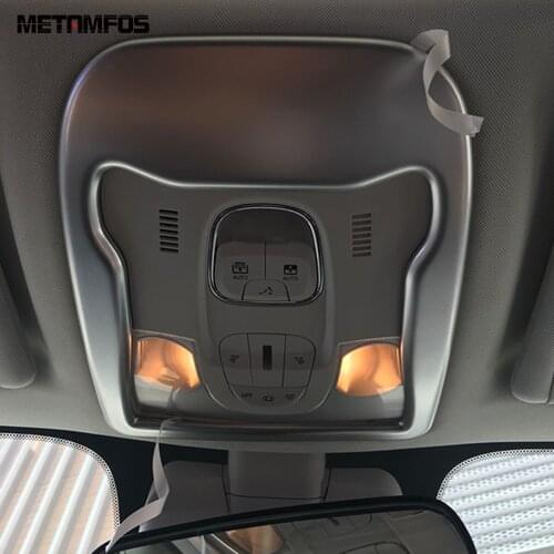For Jeep Renegade 2014-2017 2018 2019 Matte Front Reading Light Cover Trim Roof Lamp Frame Sticker Inner Accessories Car Styling