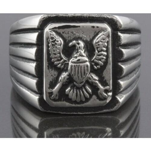 Silver Color Eagle Stainless Steel Ring For Men Gothic Style Punk Trendy Rings Men Jewelry