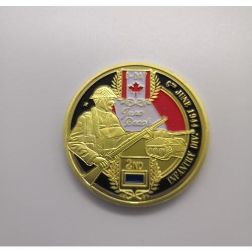 D.Day Commemorative Custom Gold Coin Birthday Gifts UK England Army Gold Plated Challenge Coin