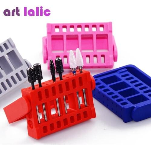 16 Slots Storage Tool For Nail Drill Bit Files Holder Container Case Display Organizer Acrylic Manicure Accessory