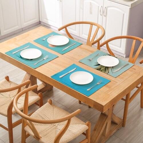 Fuwatacchi Simple Sky Blue Placemat for Dining Table Reusable Mats Drink Coasters Kitchen Tableware Napkins Home Decoration New