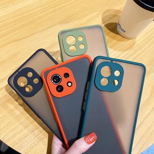Shockproof Armor Matte Clear Case For Xiaomi Mi 11 Ultra 10T Lite Poco F3 X3 NFC Redmi Note 7 8 9 10 Pro Hard PC Bumper Cover