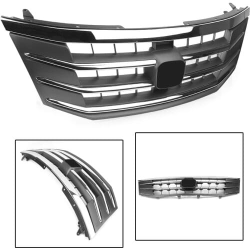 Front Upper Bumper Grille Grill For Honda Crosstour 2010 2011 2012 10 11 12 Chrome ABS Plastic Auto Car Accessories