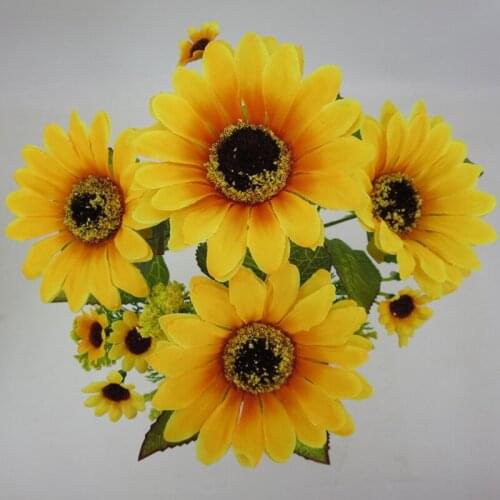 Seven Heads Artificial Sunflower Sun Flower Fake Flower Daisy Flower Home Stage Layout Wedding Decoration