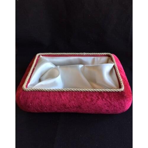 Türk Osmanlı Düğün Nişan Sandık Kutusu Kadife Kaplı Havluluk Çeyizlik Bohça İp Süslü Romantik Aksesuar