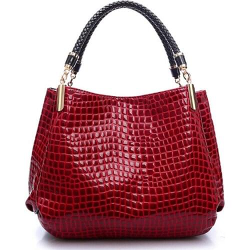 Girls Crocodile Pu Leather Messenger Bags Large Capacity Women Bags Handbags Ladies Casual Totes Satchel Fashion Shoulder Bag