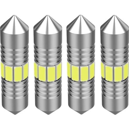 4Pcs Festoon 31mm 36mm 39mm 41mm Super Bright LED Bulbs C5W C10W Car License Plate Lights Auto Interior Reading Dome Lamps White