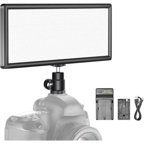 Neewer Photography Super Slim Bi-color Dimmable LED Video Light with LCD Display