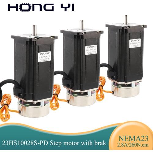 Power off brake motor 23HS10028-PD large torque rejection 260n. Cm step motor holding brake 2-phase