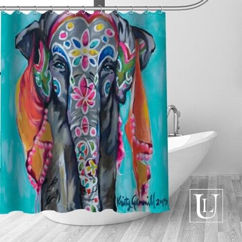 Elephant High-definition Picture Printing Shower curtain Made of Waterproof Polyester Fabric Enjoy Your Shower Time with it