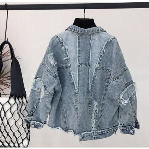 2020 Spring Autumn Women Bf Basic Denim Jacket Long Sleeve Loose Female Jeans Coat Vintage Outwear Women Casual Denim Jackets