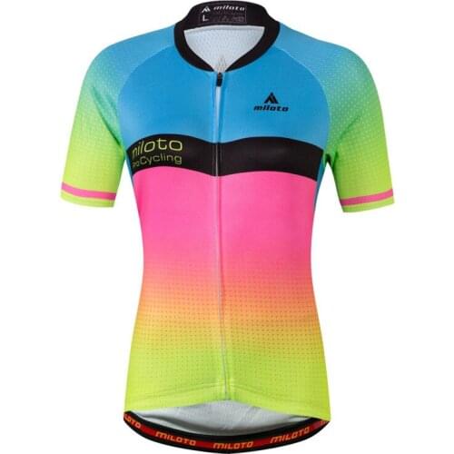 Miloto 2021 Women Cycling Jersey Tops Short Sleeve Summer Bicycle Cycling Clothing mtb Bike Jersey Shirts Maillot Ropa Ciclismo