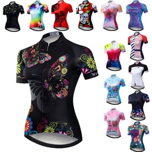 Weimostar Cycling Jersey Women Short Sleeve MTB Bike Jersey Shirt Maillot Ciclismo Quick Dry Bicycle Clothes Team Cycling Wear