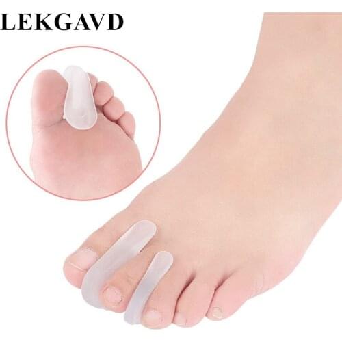 1 Pair Silicone Bone Thumb Orthotics Corrector Hallux Valgus Toe Separator Feet Care Thumb Orthotics Foot Care Tool Transparent