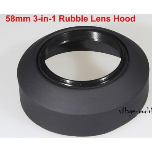 10 pcs 58mm 3 in 1 stage 3-stage Rubber Collapsible lens hood for Canon Nikon Sony Pentax Contax Olympus Samsung DSLR SLR Camera