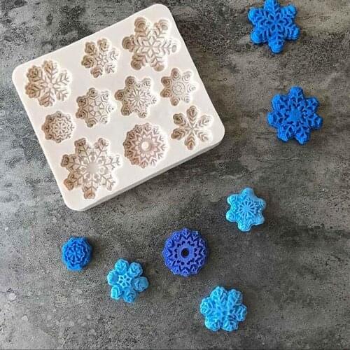 3D christmas decorations snowflake Lace chocolate Party DIY fondant baking cooking cake decorating tools silicone mold#25