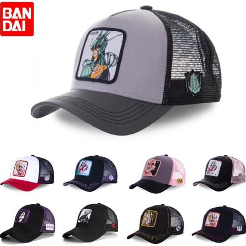 High Quality Saint Seiya Cartoon Anime Snapback Baseball Cap Men Women Hip Hop Dad Mesh Trucker Hat Dropshipping