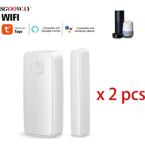 Sgooway Tuya Wifi Door Window Sensor Detector Alarm Smart life Compatible With Alexa Google Home