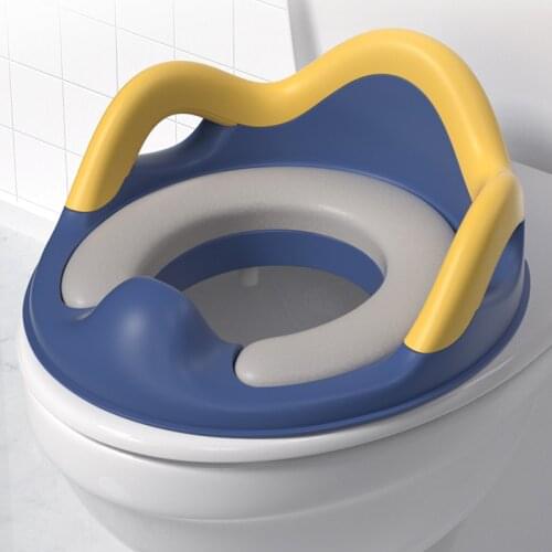 Baby Potty Training Toilet Seat with Soft Cushion Handles Double Anti-Slip Design and Splash Guard for Boys Girls