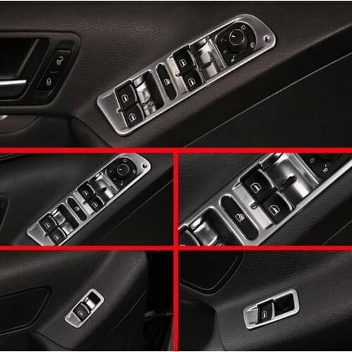 For Volkswagen VW TIGUAN 2010-2016 ABS Pearl Chrome Interior Door Window Armrest Cover Buttons Switch Panel Trim Molding Garnish