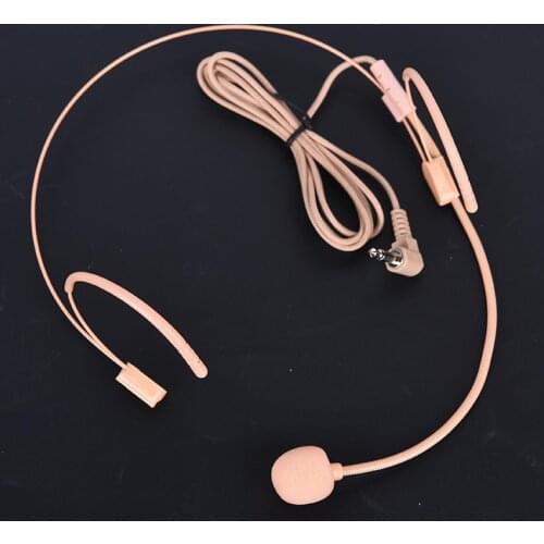 Upgrade Version Electret Condenser Headworn Headset Microphone 3.5mm Jack TRS Locking Mic For Sennheiser Body Pack Thick Cable