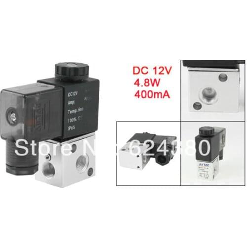 3V1-06 DC 12V 24V 220V 5W 1/8"PT 2 Position 3 Way Port Direct Drive Type Electric Solenoid Valve for Pneumatic Air Water