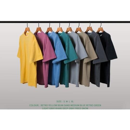 Leisure Crewneck Comfortable Oversize Short Sleeved Shirts Tee Retro Streetwear Men Women Unisex Cotton Sport Running T-shirt