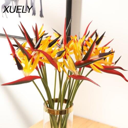 58cm PU real touch Artificial bird strelitzia simulation beautiful fake flower wall decoration for home hotel office table
