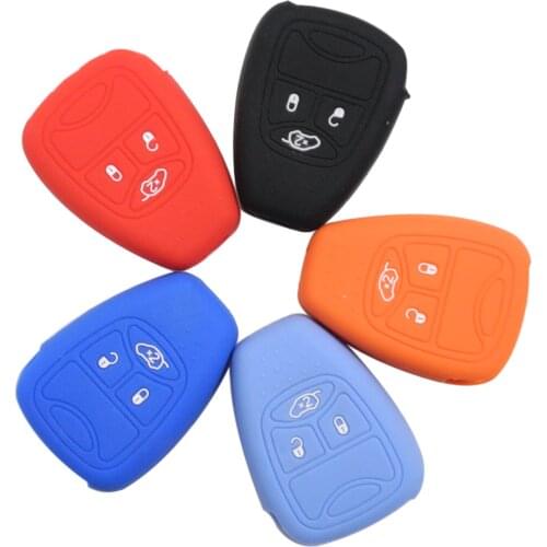 Jingyuqin Silicone Car Key Cover Case For Jeep Commander Compass Wrangler For Dodge Ram Patriot Caravan For chrysler Sebring
