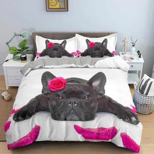 3d Pet Dog Bedding Set Bedspread Bedclothes Childrens Boy Bedroom Duvet Cover Single Twin Full Queen King Size