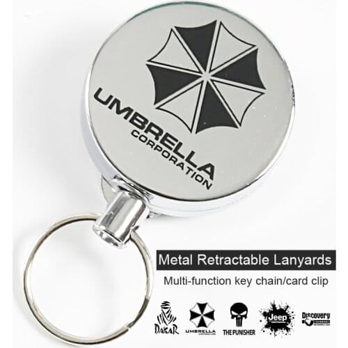 Metal Retractable Key Chain Lanyards Id Badge Holder Reel Lanyard Clip Name Bage Holder Tags Card Holder Guard Against Theft