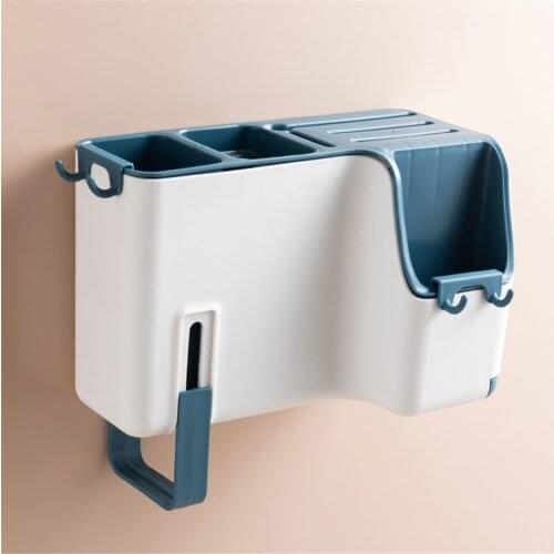 Multifunctional Kitchen Wall-mounted Storage Case Without Drilling Cutlery Stand Chopsticks Tube Home Drain Bracket Chopsticks