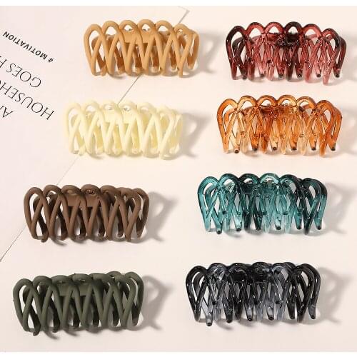 Fashion Simple Cutout Matte Geometry Claw Clip Barrette Crab Shape Hair Claws Bath Clip Ponytail Clip For Women Hair Accessories