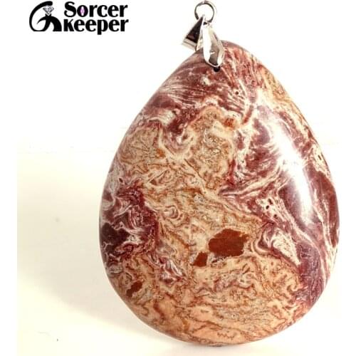 Fashion Leopard Skin Jaspers Pendant Natural Stone Cabochon Beads Diy Earring Necklace Jewelry Making Gem Accessory BA425