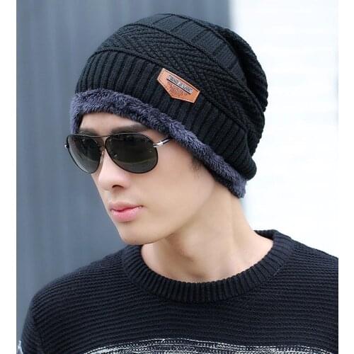 Fashion Knitted Winter Hats For Men Thick And Warm Men Hat Autumn Women Beanie Hat Winter Cap Wool Ski Hats Beanies Bonnet 2019