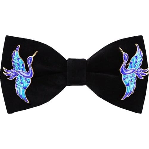Mens Bow Tie Metal Wings Goldfish Animal Rhinestone Accessories Groom Wedding Banquet Bowties Handmade Jewelry Gift