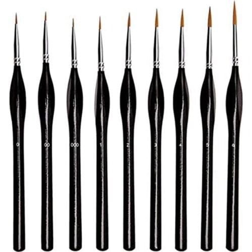 9Pcs Detail Paint Brush Set Miniature Fine Painting Brushes Artist Detail Paint Brush for Acrylic, Nail, Watercolor