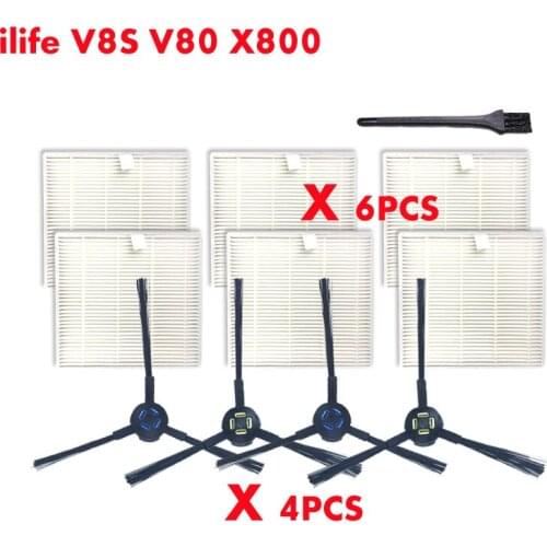 10PCS robot vacuum cleaner brush HEPA filter kit for ilife V8S V80 X800 parts as seen on tv dust cleaning sweeper vacuum brush