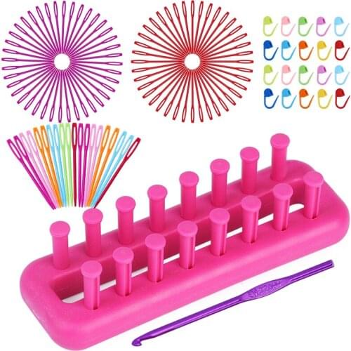 MIUSIE Weaving Loom Knitting Kit With Kniting Needles And Marker For DIY Handmade Sweater Sock Hat Scarf Scarves Making